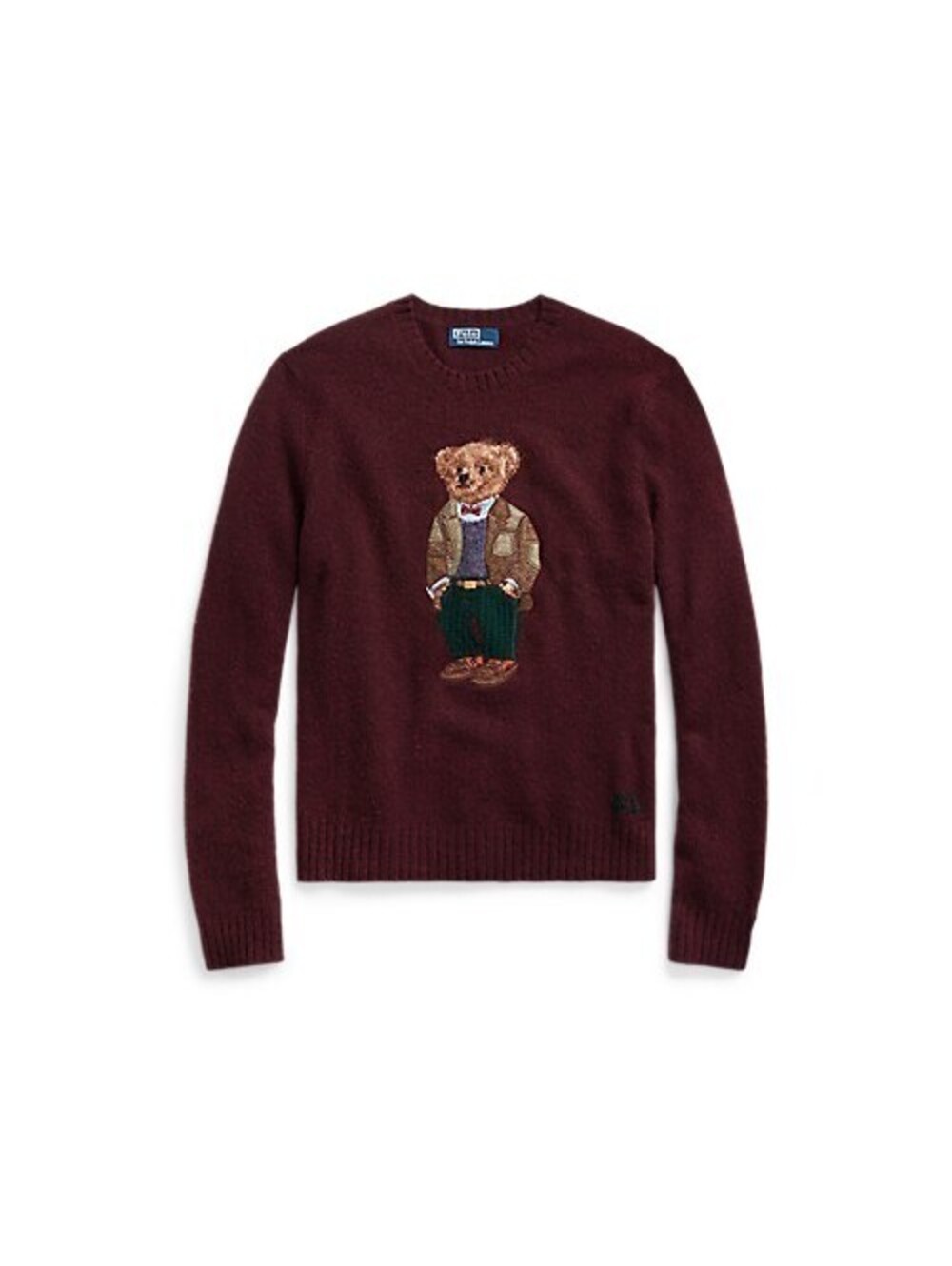 Ralph Lauren Burgundy Bear Crewneck Sweater